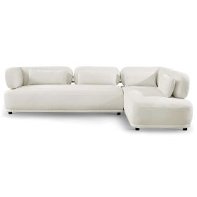 Richard Mid-Century Modern 2-Piece Sectional Right (Beige Boucle)