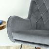 Hannah Mid Century Modern Rocking Chair in Dark Grey