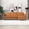 Christopher Tan Leather Electric Inclining Sofa Left Facing