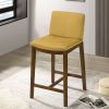 Sharmon Mid-Century Modern 25.2'' Counter Stool in Dark Yellow Velvet