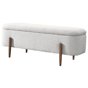 Sarna Ivory Boucle Storage Bench