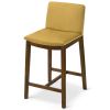 Sharmon Mid-Century Modern 25.2'' Counter Stool in Dark Yellow Velvet