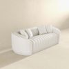 Markus Mid Century Modern Luxury Tight Back Boucle Couch in White