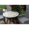 Round 30-inch Bistro Style Table with Marble Tile Top