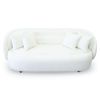 Charter Mid-Century Modern Ivory  Boucle Upholstered Sofa