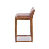 Gavin Mid-Century Modern 25'' Solid Wood Genuine Leather Counter Stool