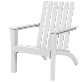 Acacia Wood Adirondack Lounge Armchair - White