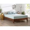 Queen size Modern Low Profile Solid Wood Platform Bed Frame in Espresso