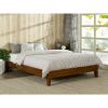 Twin size Low Profile Wooden Platform Bed Frame in Cherry Finish