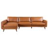 Garland Cognac Vegan Leather Left Sectional Sofa