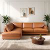 Glander Sectional Left Sofa  - Cognac Leather