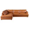 Glander Sectional Left Sofa  - Cognac Leather