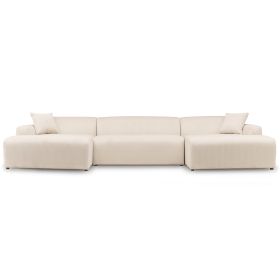 Mar U-Shape Corner Sofa - Cream Corduroy