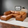 Reno Cognac Vegan Leather Modular Sofa