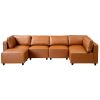 Reno Cognac Vegan Leather Modular Sofa