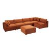 Uptown Burnt Orange Velvet Modular Sofa