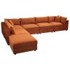 Uptown Burnt Orange Velvet Modular Sofa