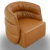 Walden Swivel Chair - Vegan Tan Leather