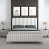 Valery King Size Cream Boucle Platform Bed