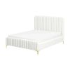 Valery King Size Cream Boucle Platform Bed