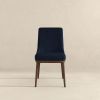 Kate Mid-Century Modern Dark Blue Fabric  Dining Chair (Set of 2)