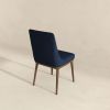 Kate Mid-Century Modern Dark Blue Fabric  Dining Chair (Set of 2)