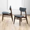 Eula Mid-Century Modern Dark Grey Dining Chair (Set of 2)