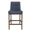 Jayden Mid-Century Modern 24" Dark Grey Fabric Stool (Set of 2)