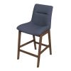 Jayden Mid-Century Modern 24" Dark Grey Fabric Stool (Set of 2)