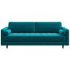 Anthony Mid-Century Modern  Teal Velvet Sofa