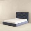 Donald Mid Century Modern Grey Velvet Platform Bed King