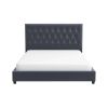 Donald Mid Century Modern Grey Velvet Platform Bed Queen