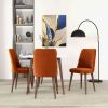 Katie Mid-Century Modern Burnt Orange Velvet Dining Chair (Set of 2)