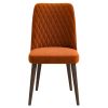 Katie Mid-Century Modern Burnt Orange Velvet Dining Chair (Set of 2)