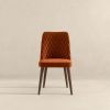 Katie Mid-Century Modern Burnt Orange Velvet Dining Chair (Set of 2)