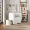 Delaney Mid-Century Modern Cream Boucle  Swivel Chair