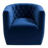 Delaney  Dark Blue Velvet Swivel Chair