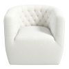 Delaney Mid-Century Modern Cream Boucle  Swivel Chair