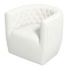 Delaney Mid-Century Modern Cream Boucle  Swivel Chair