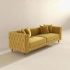 Edward Mid Century Modern Yellow Mustard Velvet Sofa