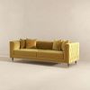 Edward Mid Century Modern Yellow Mustard Velvet Sofa