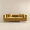 Edward Mid Century Modern Yellow Mustard Velvet Sofa