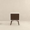 Caroline Mid Century Modern Style White Night Stand 2-Drawer