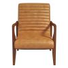 Micah Genuine Tan Leather Accent Chair