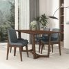 Crystal Mid-Century Modern Dark Grey Fabric Dining Chair (Set of 2)