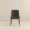 Crystal Mid-Century Modern Dark Grey Fabric Dining Chair (Set of 2)