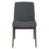 Crystal Mid-Century Modern Dark Grey Fabric Dining Chair (Set of 2)