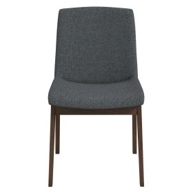 Crystal Mid-Century Modern Dark Grey Fabric Dining Chair (Set of 2)