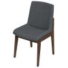 Crystal Mid-Century Modern Dark Grey Fabric Dining Chair (Set of 2)