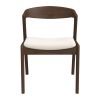 Dakota Mid-Century Modern Solid Wood Cream Velvet Dining Chair (Set of 2)